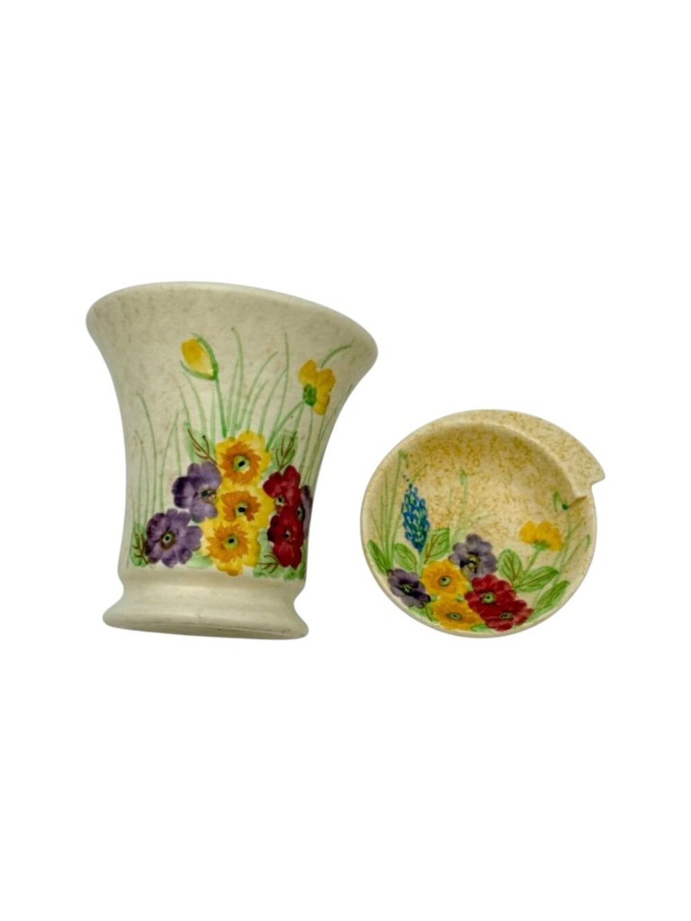 Radford Floral Vase and Change Dish Pottery Handpainted England‎